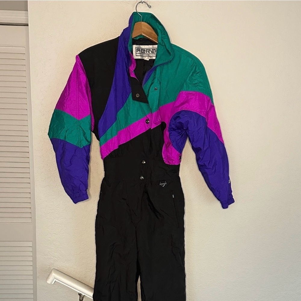 Retro Colorblock Ski Suit
